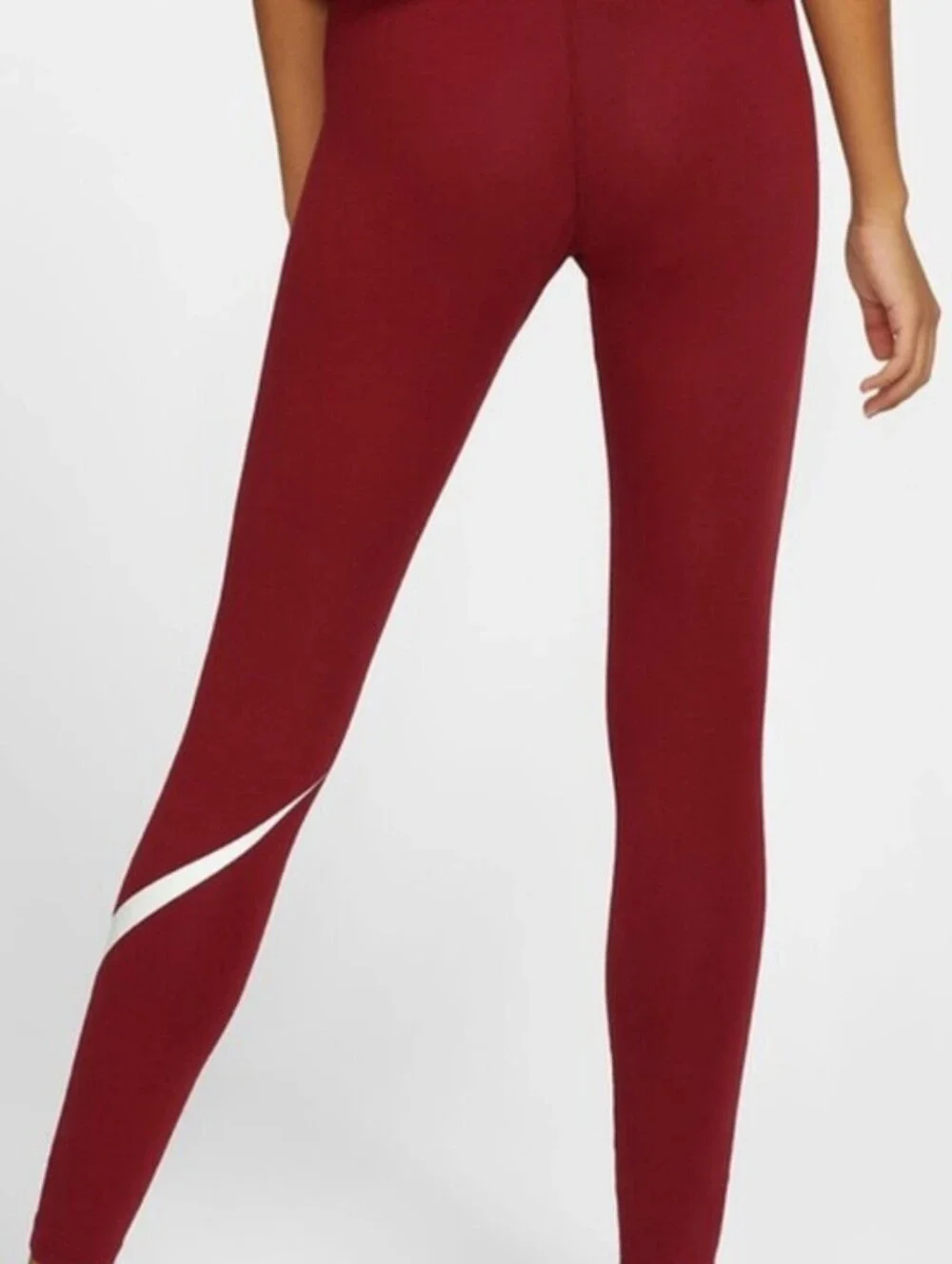Nike Women's Sportswear Club Leggings Size XL Side Swoosh‎ High Waisted Garnet